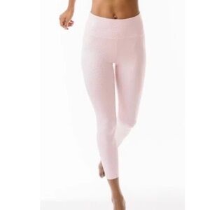 Zyia Active Pink Iridescent Leopard Light tight high waisted legging size 4